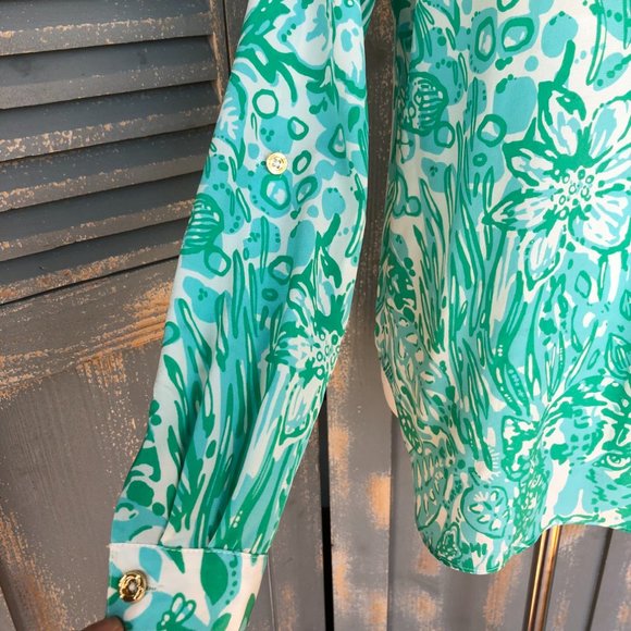Lilly Pulitzer Delray Silk Tunic Bungle In The Jungle Sz S - Picture 6 of 16